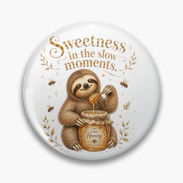Item preview, Sweetness In The Slow Moments Honey Sloth Cottagecore designed and sold by AQUILAKREO.