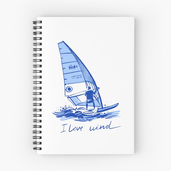 Item preview, I love wind, hand drawn t-shirt blue print with windsurfer  designed and sold by NatalkaP.