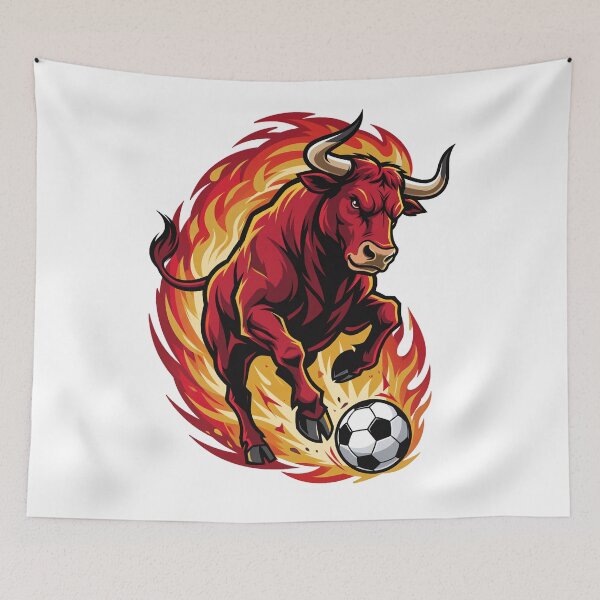 Item preview, Fiery Spanish Bull Soccer Spirit designed and sold by JaaGo PopLab.