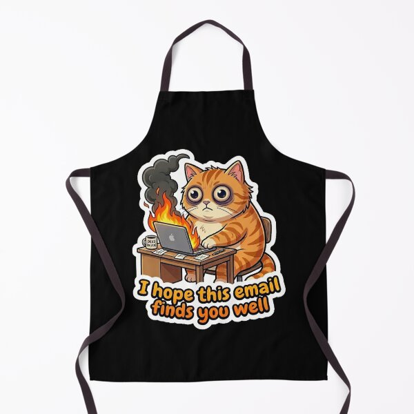 Item preview, Burnout Cat I Hope This Email Finds You Well Sticker designed and sold by Cat Meme Fund.