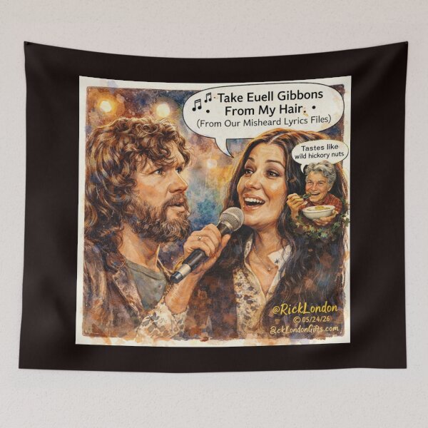 Item preview, Take Euell Gibbons From My Hair – Funny Misheard Lyrics Cartoon designed and sold by Rick London Gifts.
