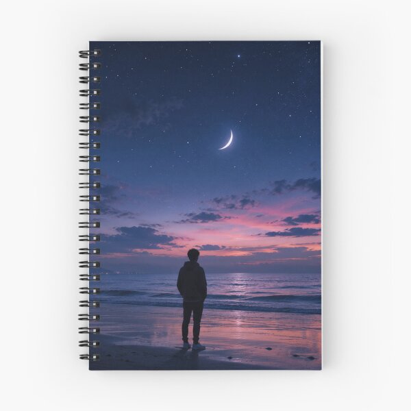 Item preview, Alone Under the Moon Beach Night Aesthetic designed and sold by AMICO77.