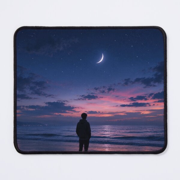 Item preview, Alone Under the Moon Beach Night Aesthetic designed and sold by AMICO77.