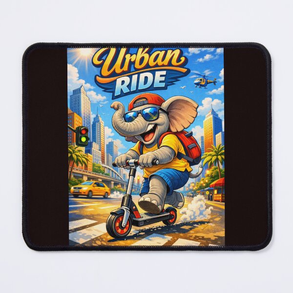 Item preview, Urban Ride — Cool Elephant on Scooter designed and sold by ivodanivan.