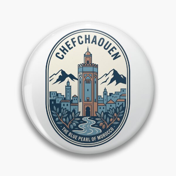 Item preview, Chefchaouen Morocco Blue Pearl Travel Badge designed and sold by k3rstman1.