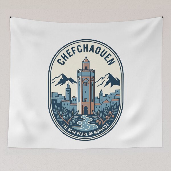 Item preview, Chefchaouen Morocco Blue Pearl Travel Badge designed and sold by k3rstman1.