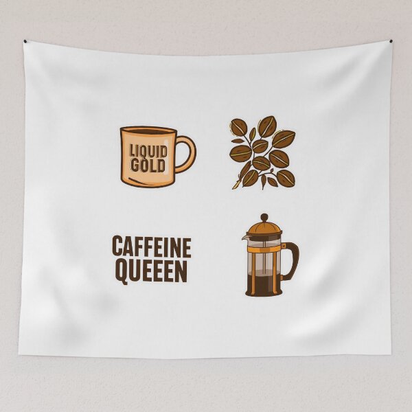 Item preview, Coffee Lover Sticker Pack – Caffeine Queen Vector Set designed and sold by Kavya Art.