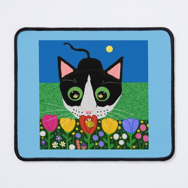 Item preview, The cat looking at a bee designed and sold by Elaine M Hayward .