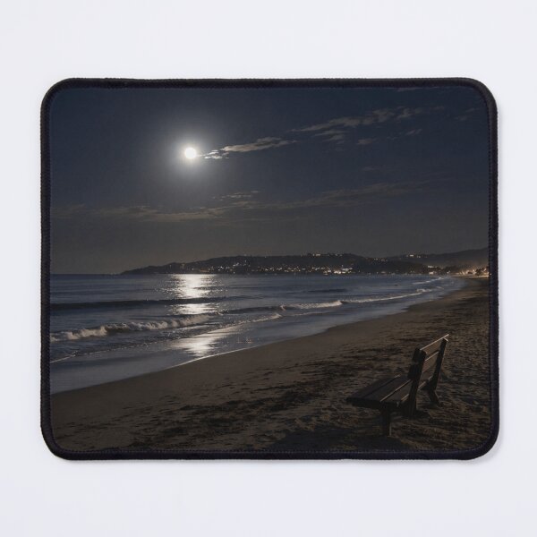 Item preview, Moonlit Beach Bench Peaceful Coastal Escape designed and sold by AMICO77.