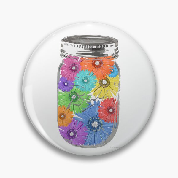 Item preview, Mason Jar Of Flowers Colorful Fun Daisy Botanical Art designed and sold by Sharon Cummings Art.