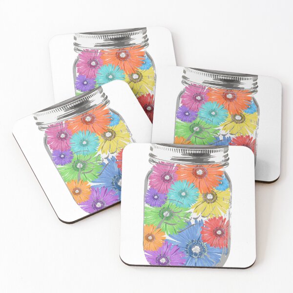 Item preview, Mason Jar Of Flowers Colorful Fun Daisy Botanical Art designed and sold by Sharon Cummings Art.