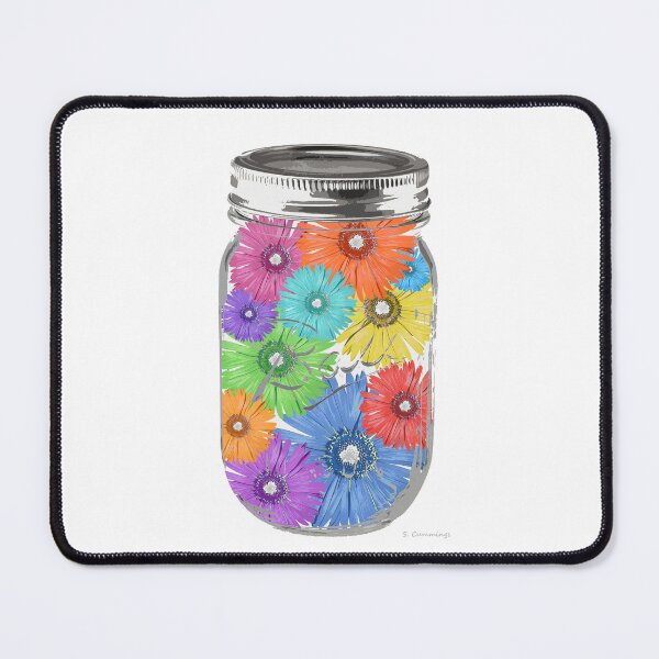 Item preview, Mason Jar Of Flowers Colorful Fun Daisy Botanical Art designed and sold by Sharon Cummings Art.