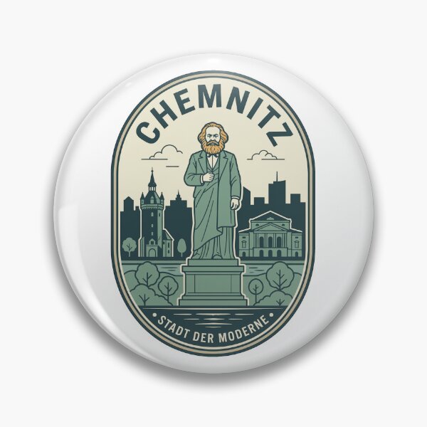 Item preview, Vintage Chemnitz Karl Marx Monument Travel Badge designed and sold by k3rstman1.