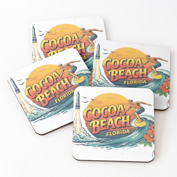 Item preview, Cocoa Beach Surfing Retro T-Shirt designed and sold by Matinez Pink.