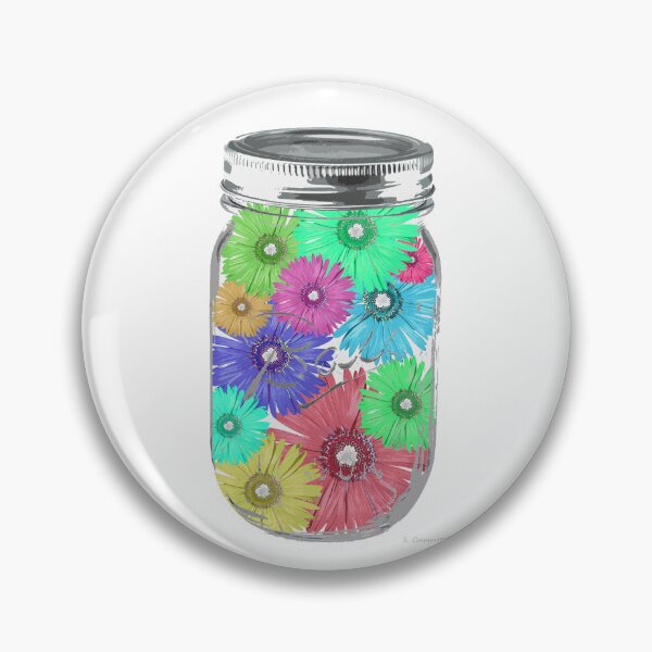 Item preview, Mason Jar Of Daisy Flowers Colorful Fun Botanical Art designed and sold by Sharon Cummings Art.