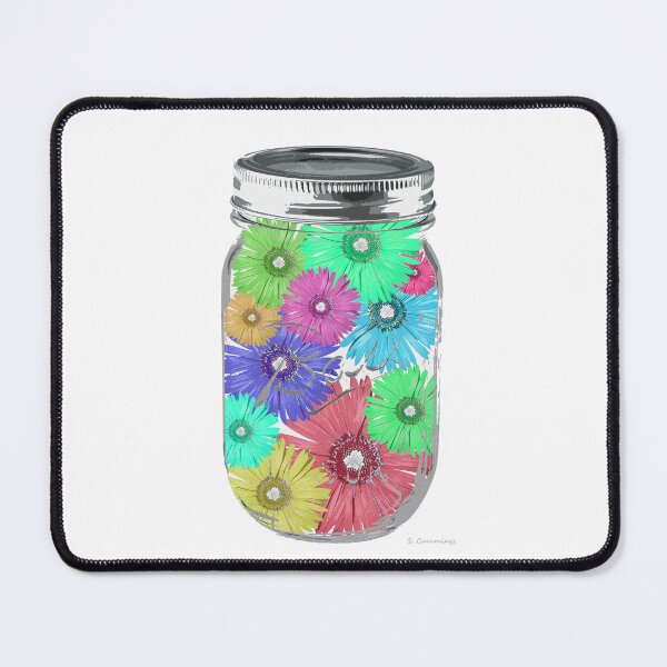 Item preview, Mason Jar Of Daisy Flowers Colorful Fun Botanical Art designed and sold by Sharon Cummings Art.