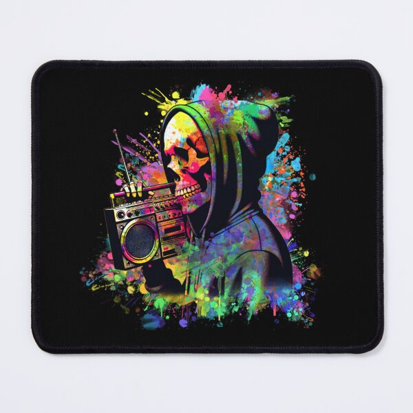 Item preview, Retro Skull Hoodie Boombox Streetwear Graphic Design designed and sold by StyleBloomes.