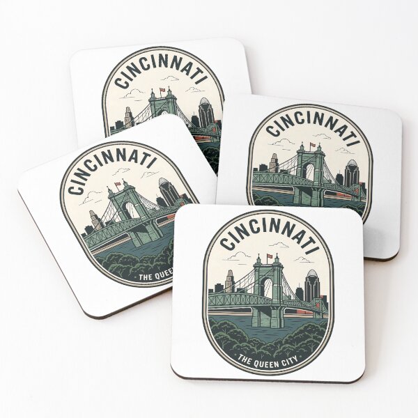 Item preview, Vintage Cincinnati Ohio Queen City Skyline Badge designed and sold by k3rstman1.