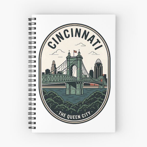 Item preview, Insignia vintage del horizonte de la ciudad de Cincinnati, Ohio, Queen City. designed and sold by k3rstman1.