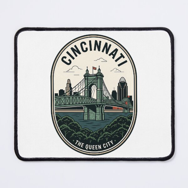 Item preview, Vintage Cincinnati Ohio Queen City Skyline Badge designed and sold by k3rstman1.