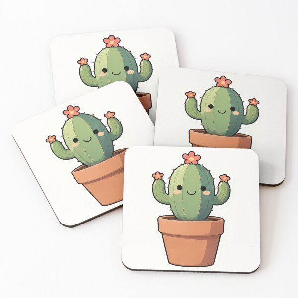 Item preview, Cute Happy Cactus Terracotta Pot | Kawaii Plant Lover Design designed and sold by Lyrical Soul.