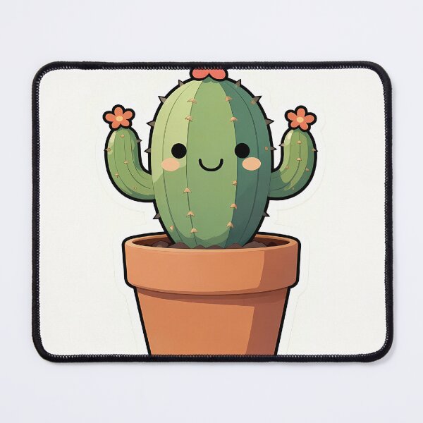 Item preview, Cute Happy Cactus Terracotta Pot | Kawaii Plant Lover Design designed and sold by Lyrical Soul.
