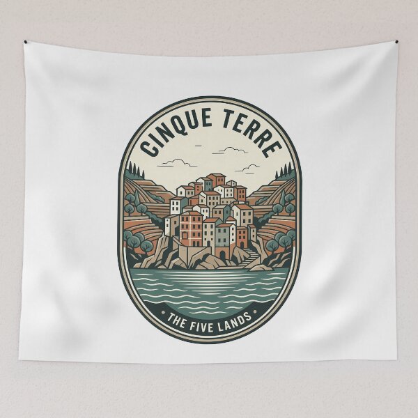Item preview, Vintage Cinque Terre Italy Coastal Village Landscape designed and sold by k3rstman1.
