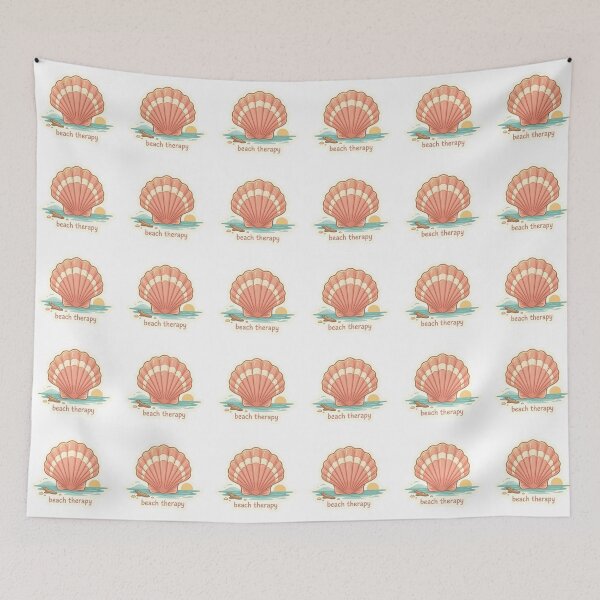 Item preview, Beach Therapy Cute Sea Shell Quote designed and sold by brandingpro.