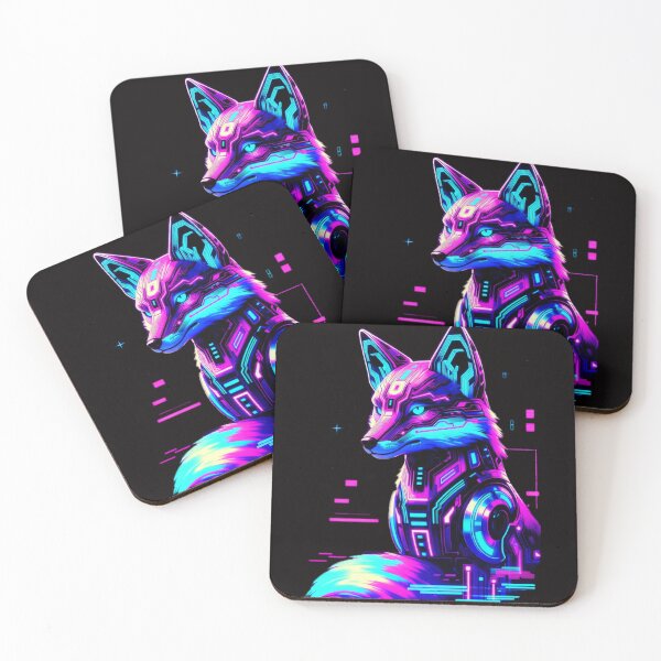 Item preview, Neon Cyber Fox Synthwave Sticker | Futuristic Retro Glow Art designed and sold by Bismillah-Najah.