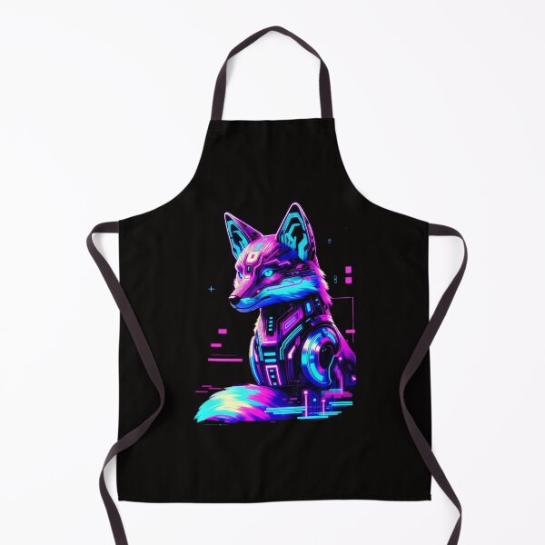 Artikelvorschau, Neon Cyber Fox Synthwave-Aufkleber | Futuristische Retro-Leuchtkunst entworfen und verkauft von Bismillah-Najah.