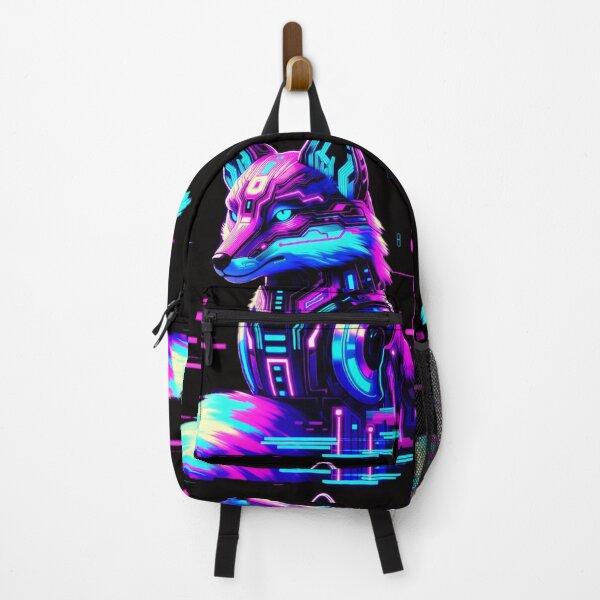 Item preview, Neon Cyber Fox Synthwave Sticker | Futuristic Retro Glow Art designed and sold by Bismillah-Najah.