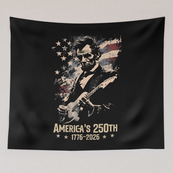 Item preview, Abraham Lincoln Playing Guitar 4Th July 250Th Anniversary designed and sold by Fereskabilon.