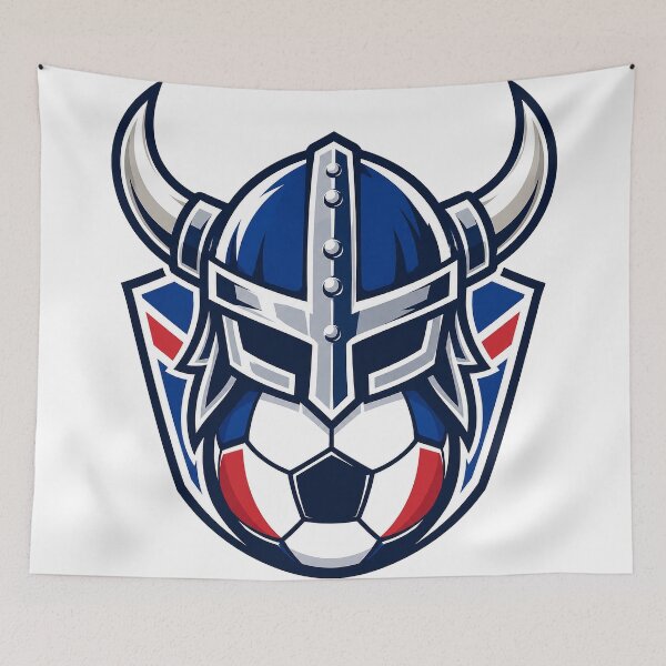 Item preview, Iceland Viking Soccer Fan Emblem designed and sold by JaaGo PopLab.