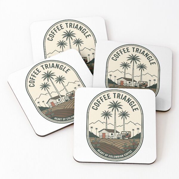 Item preview, Vintage Colombian Coffee Triangle Landscape Jeep Badge designed and sold by k3rstman1.