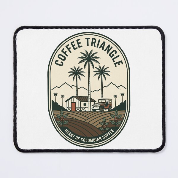 Item preview, Vintage Colombian Coffee Triangle Landscape Jeep Badge designed and sold by k3rstman1.