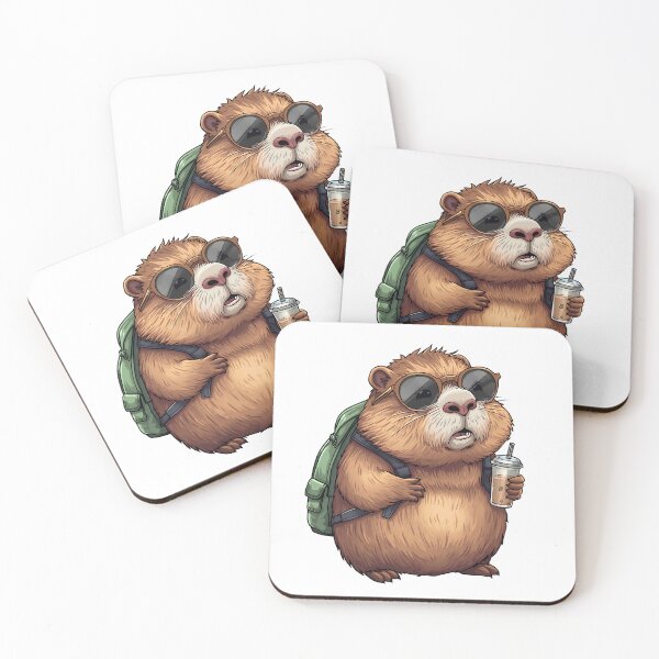 Item preview, Cute Capybara Bubble Tea Sticker Illustration designed and sold by Kavya Art.