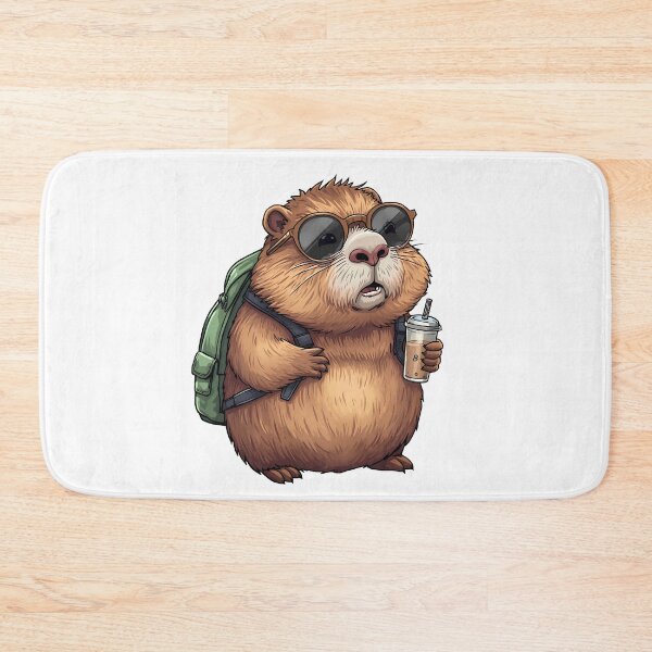 Item preview, Cute Capybara Bubble Tea Sticker Illustration designed and sold by Kavya Art.