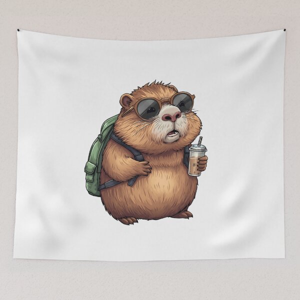 Item preview, Cute Capybara Bubble Tea Sticker Illustration designed and sold by Kavya Art.
