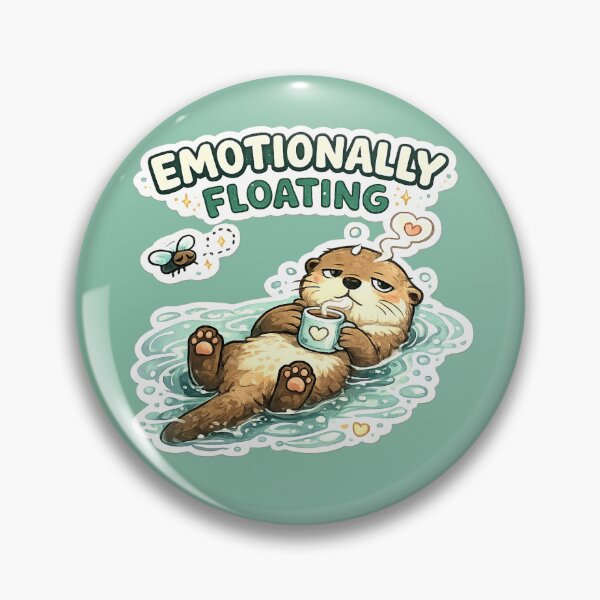 Item preview, Emotionally Floating – Cozy Otter Meme Sticker designed and sold by Naturalite19.