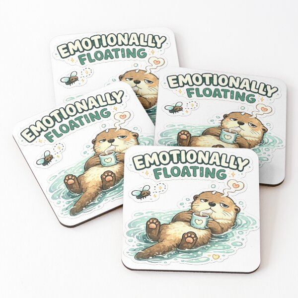 Item preview, Emotionally Floating – Cozy Otter Meme Sticker designed and sold by Naturalite19.