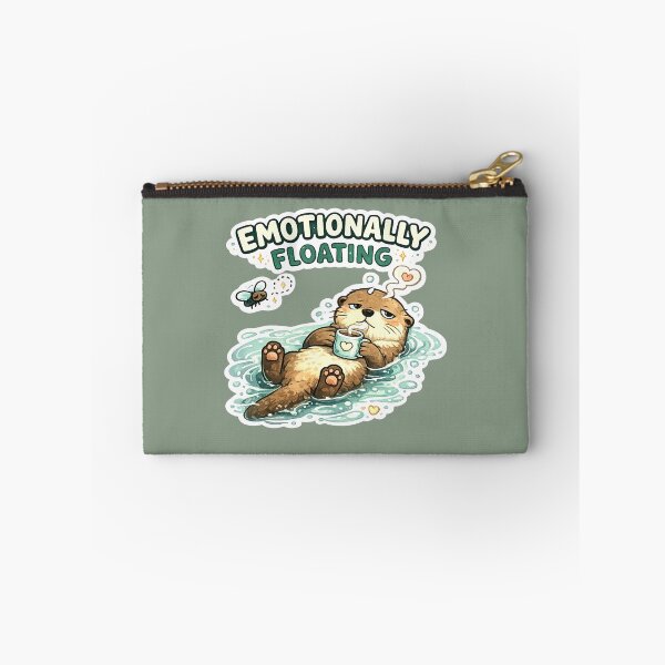 Item preview, Emotionally Floating – Cozy Otter Meme Sticker designed and sold by Naturalite19.