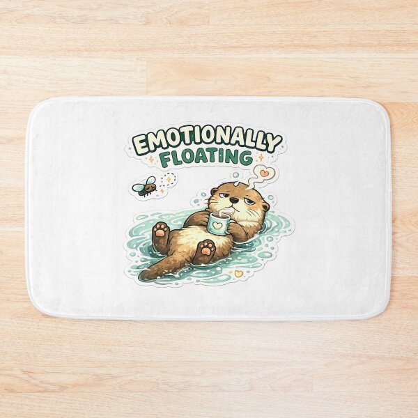 Item preview, Emotionally Floating – Cozy Otter Meme Sticker designed and sold by Naturalite19.