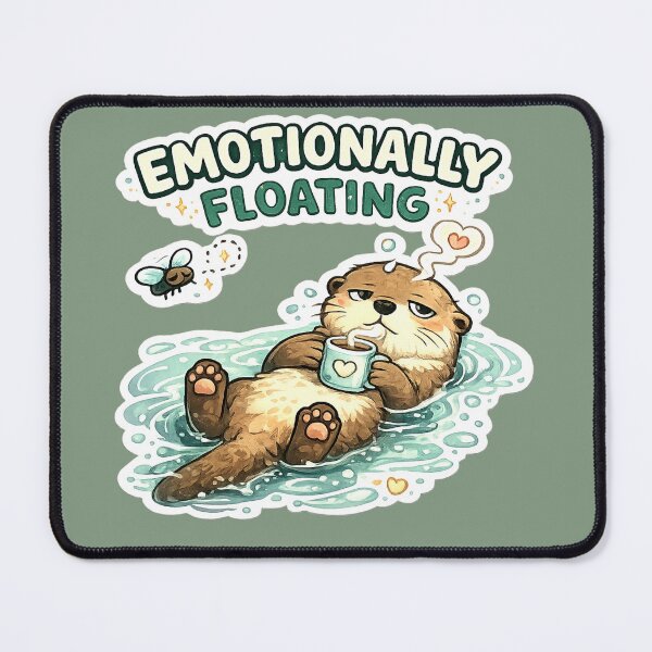 Item preview, Emotionally Floating – Cozy Otter Meme Sticker designed and sold by Naturalite19.