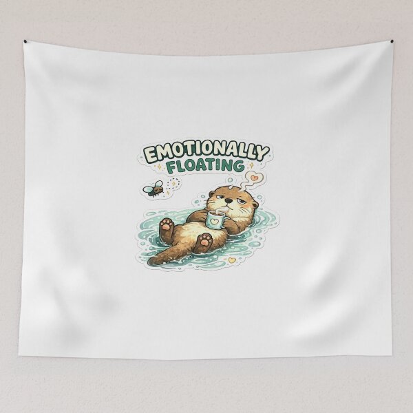 Item preview, Emotionally Floating – Cozy Otter Meme Sticker designed and sold by Naturalite19.