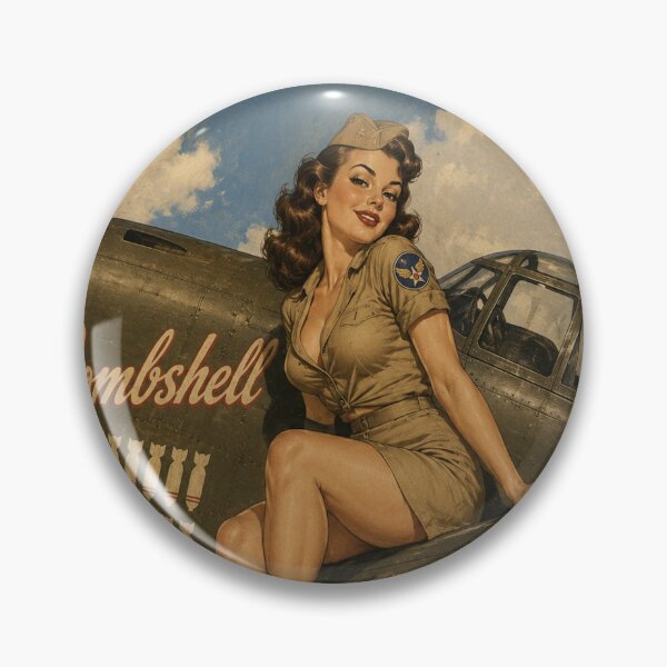 Item preview, Vintage WWII Pin Up Bomber Art Print | Retro Military Nose Art Illustration designed and sold by MissSaylor.