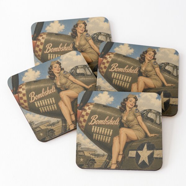 Item preview, Vintage WWII Pin Up Bomber Art Print | Retro Military Nose Art Illustration designed and sold by MissSaylor.