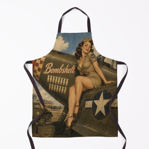 Item preview, Vintage WWII Pin Up Bomber Art Print | Retro Military Nose Art Illustration designed and sold by MissSaylor.