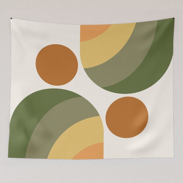 Item preview, Mid Century Modern Geometric Arch in Warm Clay Meadow designed and sold by nineFlorals.