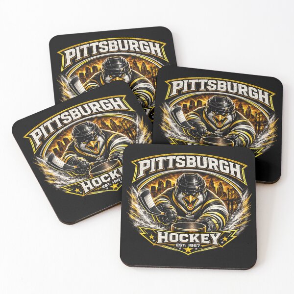 Item preview, Pittsburgh Hockey Angry Penguin Mascot | Black Gold Hockey Shirt designed and sold by TKOprintdesigns.