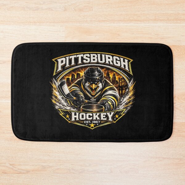 Item preview, Pittsburgh Hockey Angry Penguin Mascot | Black Gold Hockey Shirt designed and sold by TKOprintdesigns.